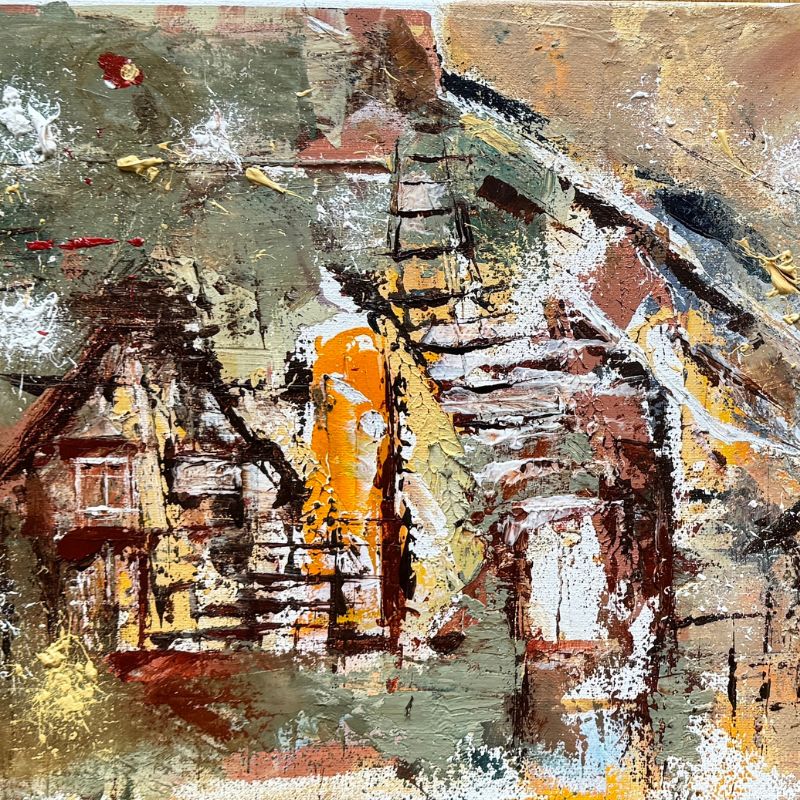 Summer Haze, 2025, acrylic on canvas, 11.8 × 31.5 in
